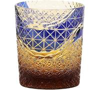 Handmade Multi-color Drinking Glass - Amber Crystal Whisky Glass for Scotch, Includes Gift Box