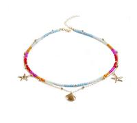 Handmade Multilayered Colorful Seed Beads Choker Boho Starfish Creative Beach Women and - Summer Jewelry for girls
