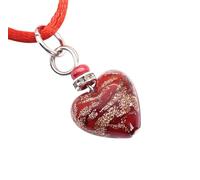 Handmade Murano Glass Heart Pendant, Blown Heart Necklace, Venetian Jewellery from Venice Italy, Dainty Tiny Handmade Glass Pendant, 14mm/1.4cm (MHT14)