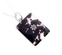Handmade Murano Glass Pendant, Murano Glass Jewellery from Venice Italy, Millefiori on Silver Leaf, Dainty Venetian Necklace, 2cm x 1.5cm (Pixie) (C)