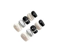 Handmade Nail Art Stickers - Sweet Cool Breeze Collection, Luxury Gel, Long Lasting, Easy to Apply, Salon Quality，Includes Full Toolkit (1255 Pearly Gleam,XS)