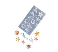 Handmade Nails Art Moulds Sea Series Nails Art Template Moulds Silicone Texture for Beauticians and Learners Food Grade Silicone Craft Mold
