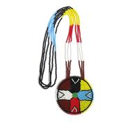 Handmade Native American Style Tribal ethnic Seed Bead Beaded Layered Medallion Necklace, One Size, Glass, No Gemstone