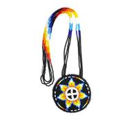 Handmade Native American Style Tribal ethnic Seed Bead Beaded Layered Medallion Necklace, One Size, Glass, No Gemstone