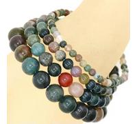 Handmade Natural 4mm 6mm 8mm 10mm Gemstone Round Beads Stretch Bracelet -10mm-31 Indian Agate