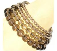Handmade Natural 4mm 6mm 8mm 10mm Gemstone Round Beads Stretch Bracelet -4mm-60 Smoky Quartz