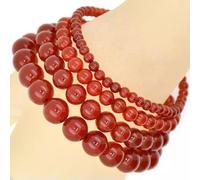 Handmade Natural 4mm 6mm 8mm 10mm Gemstone Round Beads Stretch Bracelet -6mm-20 Carnelian