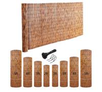 Handmade Natural Bamboo Fence Roll - 2-5 ft Tall Eco-Friendly Decorative Shade for Balcony & Patio, Juncus Woven Outdoor, Sun Protection.
