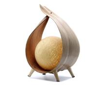 Handmade Natural Coconut Leaf Table Lamp with Soft Ambient Lighting, Artisan Boho Home Décor, Real Coconut Leaf and Cotton Shade