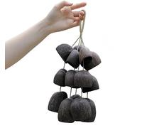 Handmade Natural Fruit Shell Hand Bell Seed Pod Sound Healing Rattle | Boho Hanging Ornament for Yoga Witch Bells Door Hanger Meditation Car Bag Home Decor GiftS(C)