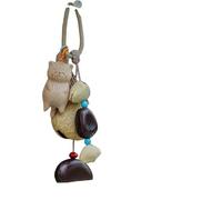 Handmade Natural Fruit Shell Hand Bell Seed Pod Sound Healing Rattle | Boho Hanging Ornament for Yoga Witch Bells Door Hanger Meditation Car Bag Home Decor GiftS(B)
