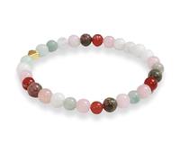 Handmade Natural Gemstone Beaded Bracelet for women, (4mm - 15cm) Carnelian, Moonstone, Rose Quartz, Green Aventurine & Unakite | Sacral & Heart Chakra Healing | Adjustable Spiritual Bracelet