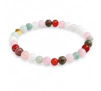 Handmade Natural Gemstone Beaded Bracelet for women, (4mm - 20cm) Carnelian, Moonstone, Rose Quartz, Green Aventurine & Unakite | Sacral & Heart Chakra Healing | Adjustable Spiritual Bracelet