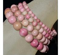 Handmade Natural Gemstone Round Beads Stretch Bracelet 4mm 6mm 8mm 10mm 7.5"-6mm-47 Rhodochrosite
