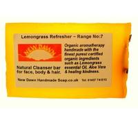 Handmade Natural Lemongrass Soap Bar - Range No.7 - Rosacea/Thread and Spider Veins Calming, Acne/Large Open Pore Relief - 35g - Sample/Travel Size