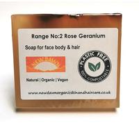 Handmade Natural Rose Geranium Soap Bar - Range No.2 - Acne, Eczema, Psoriasis, Itchy Skin, PMT and Hormone Imbalance Relief - 75g