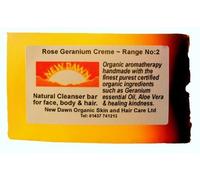 Handmade Natural Rose Geranium Soap Bar - Range No.2 - Acne, Eczema, Psoriasis, Itchy Skin, PMT and Hormone Imbalance Relief - 35g - Sample/Travel Size