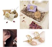 Handmade Natural SOLID BODY LOTION BAR 80g & Pair TULIP EARRINGS Set -Wellness, SPA, Cocoa & Shea Butter, Coconut Oil, Beeswax, Dried Flowers, Essential Oils (FLORAL BAR & TULIP Earrings GIFT Box)