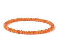 Handmade Natural Stone Beaded Bracelet unisex, Orange chalcedony Adjustable Stretch Bracelet 3 * 4mm Small Beads, Minimalist Crystal Bangle 3 * 4mm