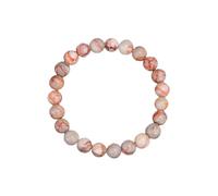 Handmade Natural Stone Stretch Bracelet unisex, 8mm Red Picasso Adjustable Beaded Bracelet Fashion Summer Couple Bangle Gifts for Lover 8mm