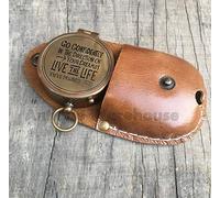 Handmade Nautical Antique Brass Working Compass with Leather Case Maritime Marine Compass Gift