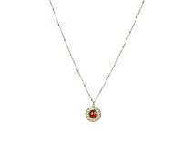 Handmade Necklaces,Adjustable Chain High-End Inlaid Natural Gemstone Crystal Hollow Round Pendant Necklace,Energy Jewellery for Women Red Agate