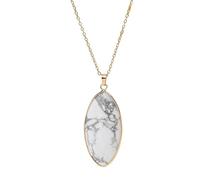Handmade Necklaces,Adjustable Lobster Clasp High-End Niche Design Natural Gemstone Crystal Leaf Pendant Necklace,Energy Jewellery for Women White Turquoise
