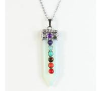 Handmade Necklaces,Fashion Light Luxury Lobster Clasp High-End Natural Gemstone Crystal Triangular Pendant Necklace,Energy Jewellery for Women Men Opal