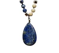 Handmade Necklaces,Long Light Luxury Fashion Natural Gemstone Crystal Teardrop Beaded Necklace,Energy Jewellery for Women Lapis Lazuli