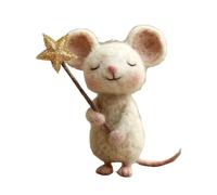 Handmade Needle Felt Mice - Christmas and Easter Decorations 8 cm, Ideas for Bookcase, Centerpiece or Garlands, Craft Animals for the Home