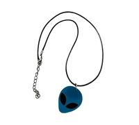 Handmade Neon Alien Statement Acrylic 3D Laser Cut Pendant Cord Necklace - Green, Yellow, Blue, Orange Or Pink (Blue)