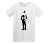 Handmade Noodles Charlie Chaplin The Tramp The Great Dictator The Kid Casual Round Neck T Shirt White XXL