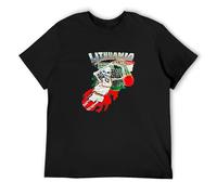 Handmade Noodles Lithuania Basketball Classic Breathable T Shirt Black XXL