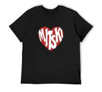 Handmade Noodles Mitski Heart Hip-Hop Casual Round Neck T Shirt Black 3XL