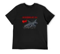 Handmade Noodles Sukhoi Su-24 Air Fighter Aircraft Jet Flugzeug Blueprint USSR Russia Classic Breathable T Shirt Black S