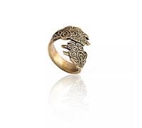Handmade Odin Viking Ring Oden's Ravens & Helm of Awe Ring For Women Men Jewelry-#8