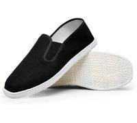 Handmade Old Beijing Cotton Slip-On Shoes for Men & Women Black