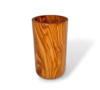 Handmade Olive Wood Utensil Holder 15cm Natural Kitchen Organizer Cutlery Storage Rustic Pencil Pot Decorative Eco-Friendly Gift for Home Office Dining Table Rustic Style