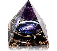 Handmade Orgone Pyramid Kit for Positive Energy Amethyst Crystal Sphere with Obsidian Reiki Charged Energy Pyramid Generator for Protection Meditation Orgonite Pyramids Balancing