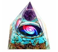 Handmade Orgone Pyramid Kit for Positive Energy Amethyst Crystal Sphere with Turquoise Reiki Charged Energy Pyramid Generator for Protection Meditation Orgonite Pyramids