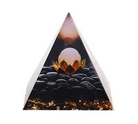 Handmade Orgonite Pyramid, 60mm Amethyst Crystal Sphere with Amethyst Natural Cristal Stone Orgone Energy Healing,Crystal Orgonite,Yoga Energy Generator Crystals
