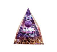 Handmade Orgonite Pyramid, 60mm Amethyst Crystal Sphere with Amethyst Natural Cristal Stone Orgone Energy Healing,Crystal Orgonite,Yoga Energy Generator Crystals