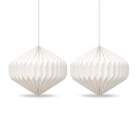 Handmade Origami Paper Lantern Lampshade - Japanese-Style Pendant Ceiling Light Fixture,Eco-Friendly Paper Light Shade for Home Décor,Bedroom,Living Room,Ambient Lighting Decoration (Two Lampshades)