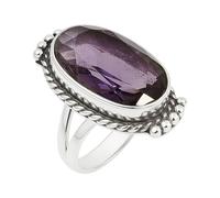 Handmade Oval Cut Amethyst Gemstone Ring 925 Sterling Silver Ring Gift For Women Beautiful Jewelry, February Birthstone Jewellery (Amethyst, 9.5)