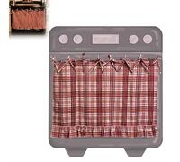 Handmade Oven Skirts, Heat-Resistant and Effortless Install, Ruffled Ribbon Tie OvenCurtain, Farmhouse Oven Curtain with Ties & Ruffled Trim, for Decorating Country-Style Furniture
