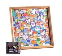 Handmade Paintable Wooden Cats Puzzle for Adults - Interactive Photo Frame, DIY Display for Home | Artistic Gift Women Boys Girls Young Teens