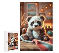 Handmade Panda Teddy Bear, 1000 PCS Adult Tabletop Puzzle, Winter Gift - to Assemble, Frame And Display