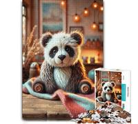 Handmade Panda Teddy Bear Jigsaw Puzzle for Adults, 500 PCS