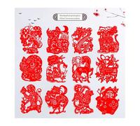 Handmade Paper Cutting Chinese Traditional Art Souvenir, Colorful Paper Cutting Decorative Craft Paper(A)