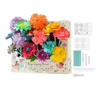 Handmade Paper Flower Kit, Flower Crafts for Kids, 3D Bouquet Blossoms Creative Arts Activity Set for Kid Boys Girls Children